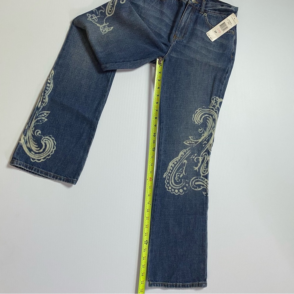 ⭐️HP⭐️ NEW Petite RALPH LAUREN INDIGO GROTTO PAISLEY SCROLL DESIGNER JEANS 2P - Picture 9 of 12